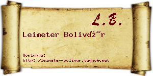 Leimeter Bolivár névjegykártya